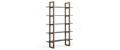 Barton: Dark Walnut | Shelves: Black